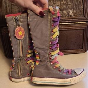 Girls Converse almost knee highs